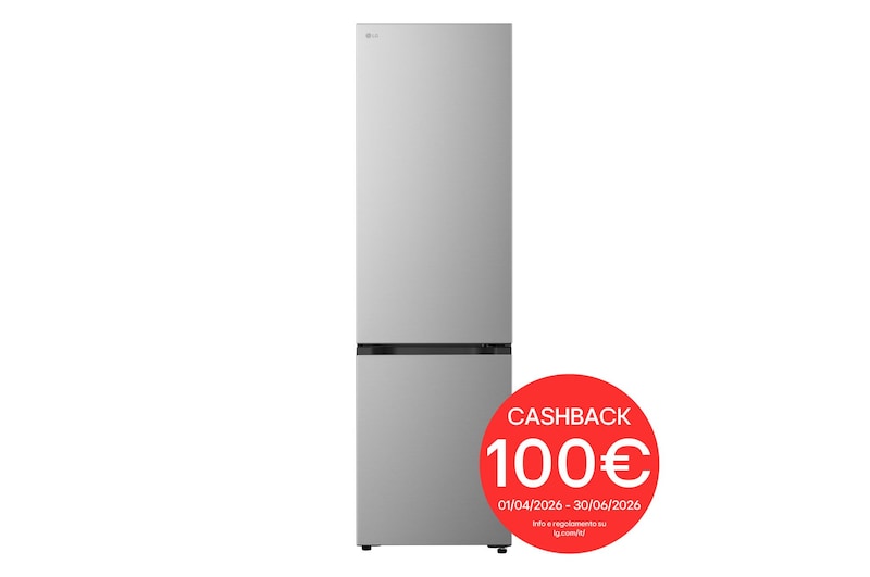 Vista frontale di Frigorifero combinato Fit & Max 60 cm | Classe B, 375 L | AI Inverter, Wi-Fi, Door Cooling, Total No Frost | Prime Silver GBBS322BPY